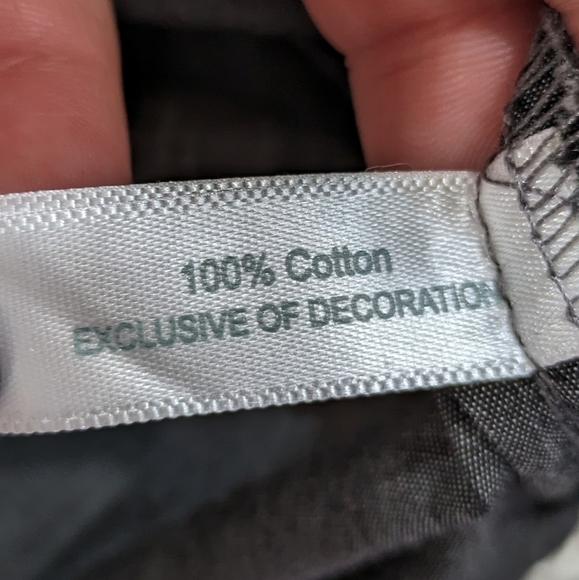 ✨3/$15  NWT Essentials grey sequin accent button down long sleeve top 4X - Picture 8 of 8